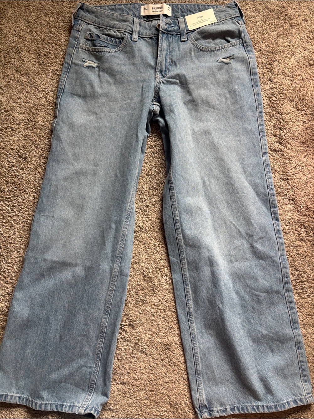 Hollister Light Blue High-Rise Wide Leg Jeans